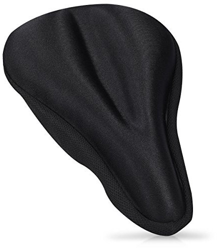 kwmobile Gelüberzug Sattelbezug Überzug für Fahrradsattel - Gel Sattel Polster für Fahrradsitz - Sattelschutz für Herren und Damen Fahrrad - wasserdichter Bezug in Schwarz