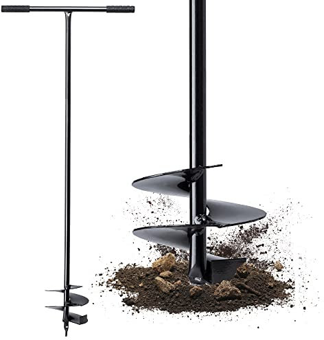 KADAX Tarière Manuelle avec Poignée en Métal, Outil de Jardinage à Main pour Creuser des Trous, Planter des Arbres et Installer des Clôtures (170 mm)