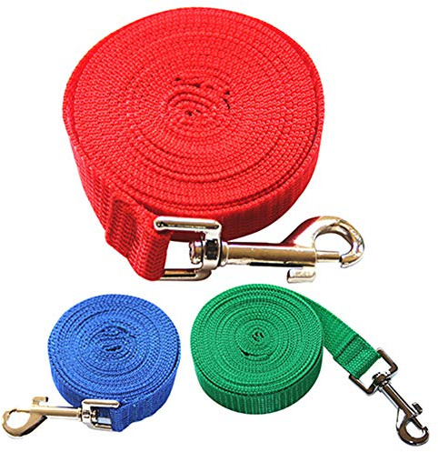 CUSROS Correa de entrenamiento para mascotas, arnés de seguridad para perros de tamaño pequeño y mediano, cuerda de entrenamiento de fácil control para caminar al aire libre, rojo, 3 m
