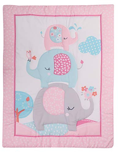 HMtideby Djurtema baby småbarn filt täcke spjälsäng täcke spjälsäng baby täcken för pojkar och flickor barnkammare säng överkast filt 84 x 107 cm, rosa elefant, lämplig för alla årstider