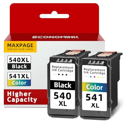Economink 540XL 541XL Multipack, PG-540XL CL-541XL Kompatibel für Canon Druckerpatronen 540 541, Druckerpatronen 540 541XL für Pixma MG4250, TS5150, MG3650, MG3550, MG3650s, MX475 (1Schwarz,1Farbe)