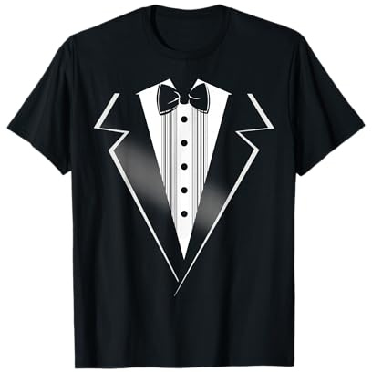 Tuxedo with Bow Tie Cool Funny Costume for Men Women Kids T-Shirt