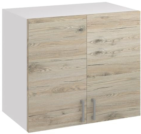 roe furniture Hängeschrank 80 cm - Küchenschrank - Küchenmöbel - Küchenunterschrank - Schrank Küche - Küchenschränke Einzeln Eiche Bordeaux