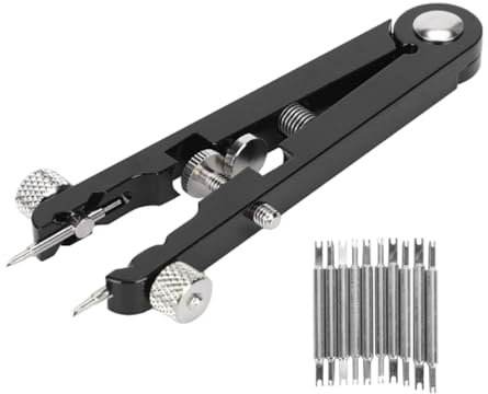 Wjelet Uhrenreparatur Federstegzange V Förmige Uhren Federstegpinzette Uhrenarmbandzange Präzises Werkzeug zum Austauschen und Entfernen von Uhrenarmbändern 10 Stifte