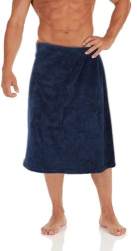 Kilt de sauna réglable avec poche pratique, serviette de sauna pour homme avec taille élastique et bandes de fixation en nylon