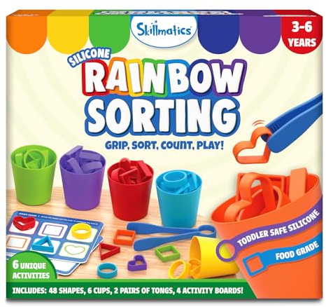 Skillmatics Silicone Rainbow Sorting Game - Learning & Educational Toy, Sorting, Counting & Sequencing Skills, Gift for Toddlers & Preschoolers Ages 3, 4, 5, 6