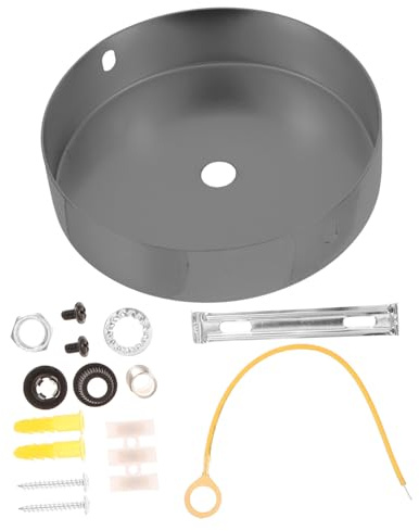 PENIKOKO Placa de para Lámpara de Techo Redonda de Hierro Resistente Base para Montaje de Luminaria Colgante DIY Acabado Negro Perlado Fácil Instalación Accesorio Versátil para Decoración