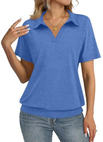 Générique Top Madame Printemps Grande Dentrainement Tshirt Mod Manche Courte Confortable Tshirts Femme Col V Loose