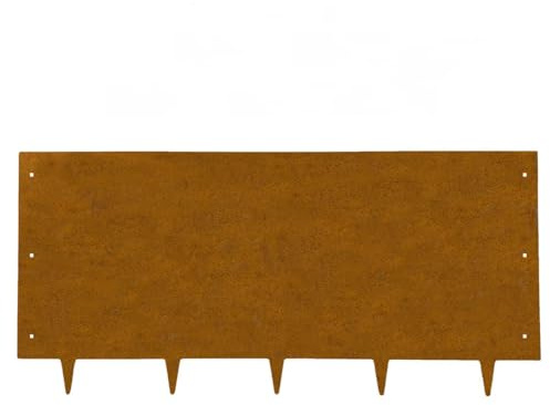 Rori Cortori Cortenstål, gräskant, 1 m – 32 cm hög – hög rabattkant, trädgård – rundad övre kant – väderbeständig och hållbar – flexibel formgivning och enkel montering