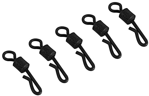 Dilwe Swivels, 25pcs Q-shaped Fishing Tackle Swivels Fishing Carp Terminal Accessory, UK Size 8
