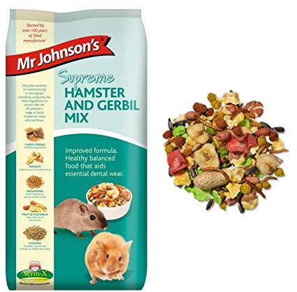 Mr Johnsons Supreme Hamster and Gerbil Mix Muesli Mealworm Fibre Food 900g