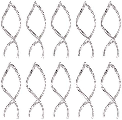 PandaHall 20pcs Brass Twist Ice Pick Pinch Bails 43.5x19x2mm Bail Pinch Clip Connectors for Jewelry Making