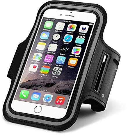 Brazalete Deportivo para Correr Negro Funda Correr Movil para iPhone 16 15 14 13 Pro MAX Samsung Galaxy S25 S24 Ultra Plus A36 A26 A50 A51 A70 A71 contra Sudor Correa Ajustable con Soporte para Llave
