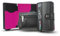 SLim Porta Carte di Credito Schermato Portafoglio Uomo Rfid Portatessere Anticlonazione Donna Portacarte Uomo (Nero e Fucsia, Con Zip)
