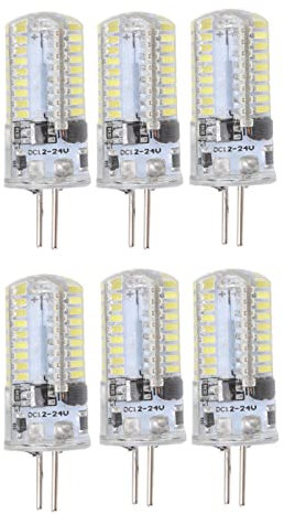 Sxhlseller 6 Stück GY6.35 Birnen, 5W AC 12V Warmweiße LED Glühlampen, Halogen Glühlampe, 2700 Bis 3000K Weiß 6000 Bis 6500K 500LM für Pendelleuchten Deckenleuchten (Reines Weiß)