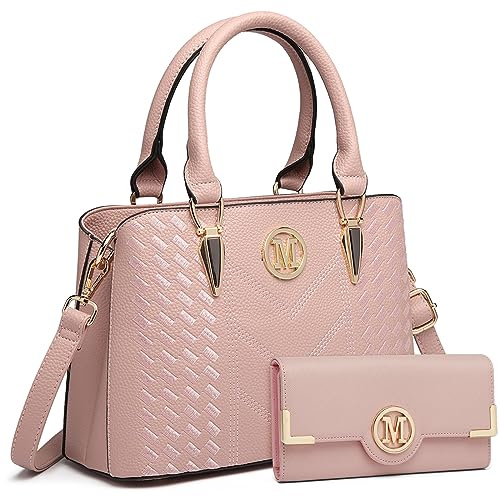 Miss Lulu Handbag for Women with Purse, PU Leather Top Handle Shoulder Bag