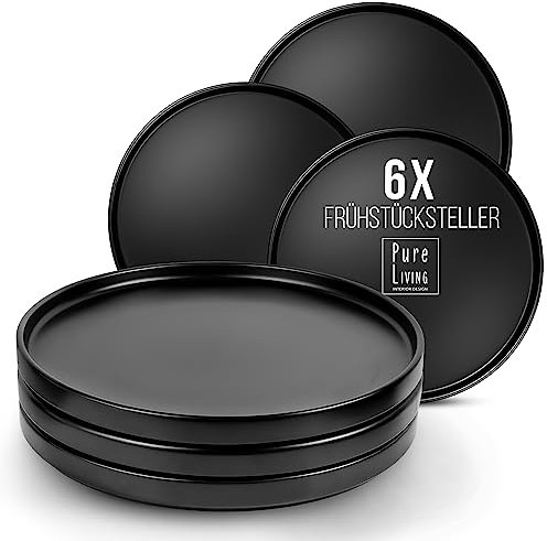 PURE LIVING INTERIOR DESIGN Frühstücksteller schwarz, kleine flache Teller