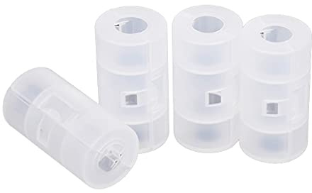 FOLODA 4Pcs Tragbare AA Batterie Adapter AA Auf Größe C Batterie Durchscheinende Lagerung Box
