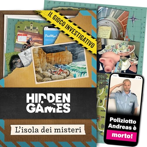 Hidden Games Luogo del Reato – L'isola dei misteri – Gioco investigativo, tipo Escape Room da tavolo, giochi nascosti, risolvi un caso, gioco detective, caso da risolvere
