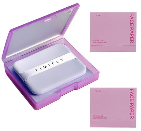 CPJJ 300 papel secante facial,juegos de maquillaje en papel, aceite facial absorbente de bambú y carbón, con espejo y borla de polvo (aroma a lavanda)