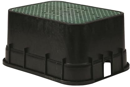 Rain Bird CPVBJMB Professional Series 12 Jumbo Rectangular Sprinkler Valve Box, Black with Green Lid, 12 High