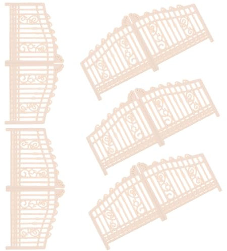 BESPORTBLE 5 Piezas decoración de Puertas de Valla Mini Valla de jardín Accesorios en Miniatura Miniaturas Kit de casa Decoración de diseño de Escena Decoración de jardín el plastico Beige