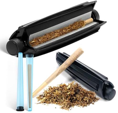 Joint Drehmaschine 110mm Konische Drehmaschine + 2x Jointhülle – Manuelle Zigarettendrehmaschine Joint Roller, Tabakroller & Tragbares Cigarette Rolling Machine, Zigaretten Drehmaschine -dY8x1