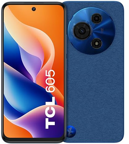 TCL 605 Smartphone 6.67 HD+, 256GB ROM, 8GB RAM (+10GB Expansión), Cámara 50MP, Batería 5200mAh, Android 15, Dual SIM, Azul