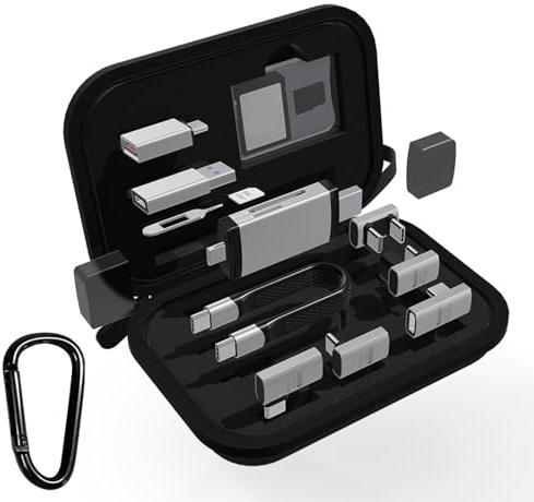 Bewinner Multi USB Charger Adapter Kit, 10 i 1 USB C Docking Station och Kortläsaruppsättning, Multi Charging Cable Convertor med Kort Pin Portable Storage Case