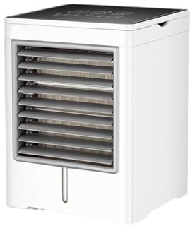 Asixxsix Bärbar Luftkonditionering, USB Personal Mini 3-hastighets Touch Control Evaporativ AC-enhet Fläkt med Timer och Islåda för Rumstält Sovrum Kontorssovesal, Luftkylare