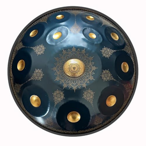 22 Inches Handpan Drum Sets, 9/10/12 Notes Mandala Steel Hand Pan Percussion Instruments, D Minor Handpan Instrument Hand Drum For Adults, For Meditation Yoga Sound Healing(C,12 notes)