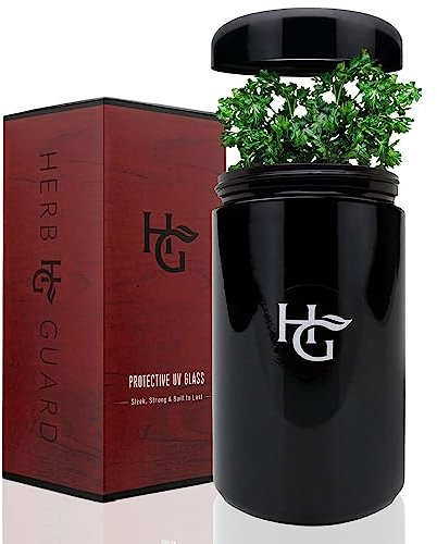 HERB GUARD - 2 Oz Airtight Container and Smell Proof Jar (1 Liter) Comes with Humidity Pack to Keep Contents Fresh for Months