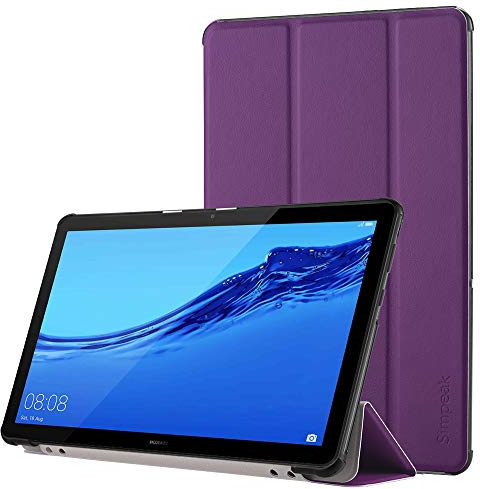 Simpeak Hülle Kompatibel für Huawei Mediapad T5 10.1, Ultra Dünn mit Standfunktion Kompatibel mit Mediapad T5 10.1 Zoll Schutzhülle Case - Violett