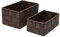Lashuma Badkörbchen 2er Korb Set, Rechteckige Regalkörbe in Braun, Körbchen Größen: 19x10x7 cm und 20x13x10 cm