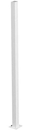White Metal Fence Post 2 in. X 2 in. X 3 Ft. with Flange Post (White)