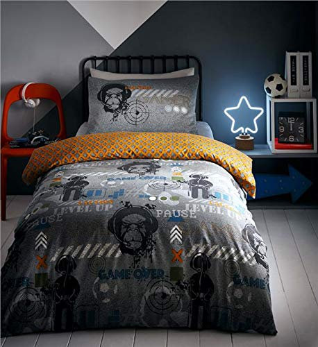 Duvet set computer gamer glow in the dark bedding quilt cover bed sets (Double)