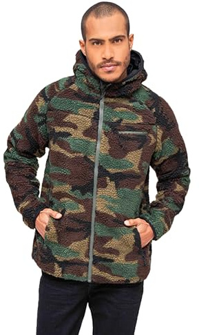 Brandit Arbetsjacka i teddyfleece, Skog, S