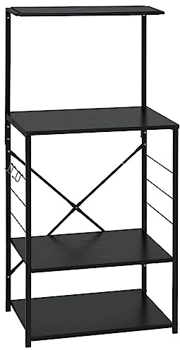 vidaXL Mikrowellenregal Küchenregal Haushaltsregal Standregal Mikrowellenhalter Bäckerregal Regal Schwarz 60×39,6×123 cm Holzwerkstoff