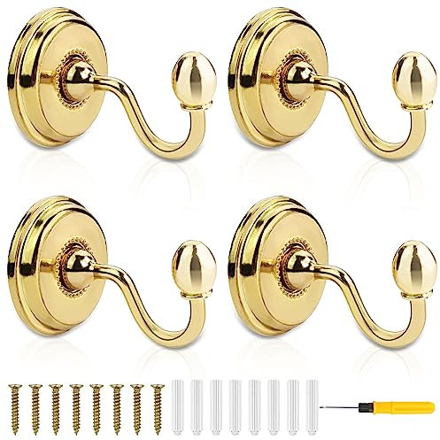 WZYTEU 4 Stück Garderobenhaken Vintage, Alloy Knauf Wandhaken Vintage für Wohnzimmer Schlafzimmer Küche Rückhalte Gardinen, mit 8 Schraube, 8 Expansionsrohre & 1 Schraubendreher