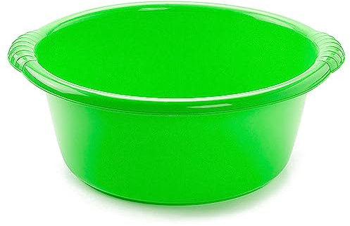 ACAN Tradineur - Cubo, Barreño, Tina Multiusos - Fabricado en plástico - Producto y Utensilio de Limpieza - Forma Redonda - Capacidad de 6 litros - Ø 32 cm - Color Verde