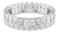 Swarovski Anello Matrix, Taglio baguette, Bianco, Placcato rodio