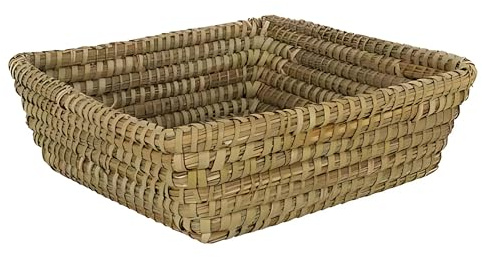 PARENCE.- Cesta de mimbre pequeña - forma cuadrada, almacenaje, cesta de mesa de mimbre - 17x17cm