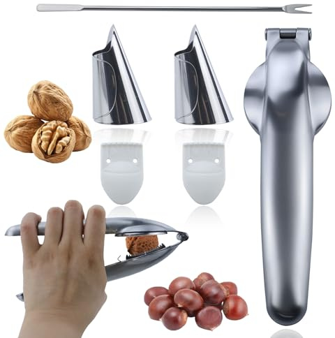 JRSHIRLEYLTD Maroni Cutter i rostfritt stål Chestnut clip, kastanjeskärare multifunktionell kastanjeskärare för valnötter kastanjer, med 2 skalöppnare, 2 fräsar och 1 krabbnål