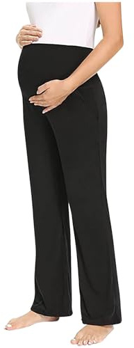 Mis Pedidos Pantalones de Maternidad para Mujer,Pantalones Largos de Premamá Holgados Casual Pantalon de Pierna Ancha Cintura Alta Cómodos Pantalón de Joggy Elasticidad Yoga Pants Ropa de Maternidad