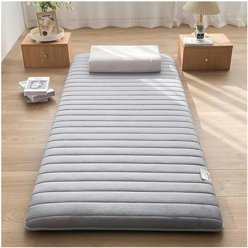 Matelas pliable de style minimaliste, surface matelassée douce, support léger en mousse, coussin de dortoir pour étudiants, camping chambre d'hôtes (D, 90 x 190 cm)
