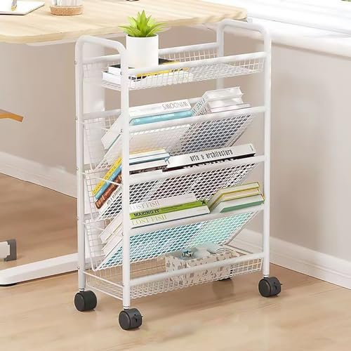 Carrello per libri con ruote per una facile conservazione ed esposizione in casa e in ufficio