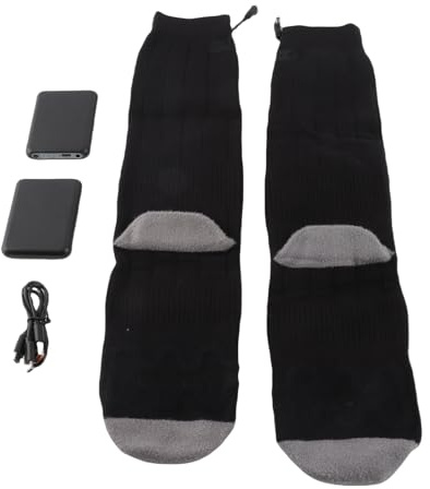 SustVita Calcetines Térmicos Suaves con Carga USB Batería de 8000 mAh para Acampar y Caminar en Invierno Calor Constante del Pie Calcetines Calefactables Eléctricos Lavables para