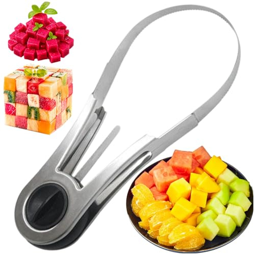 Affetta Mango,Taglierino da cucina in acciaio inossidabile antiscivolo e resistente alla ruggine | Strumento Affettatrice per Mango e Snocciolatore | per, Anguria, Pitaya, Verdure e Macedonia in Cuci