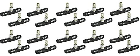 P4B | Bremsschuhe für V-Brake - 70 mm | Modell PM25 | Fahrrad Bremsbeläge mit Bolzen, symmetrischem Gewinde und Befestigungsmaterial (schwarz / 10 Paar = 20 Stück)