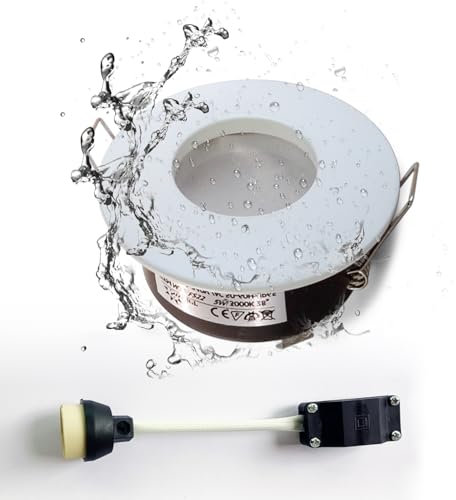 Sweier plafonniers encastrés à LED étanches IP65 pour salle de bain et cuisine (ampoule non incluse) en aluminium moulé sous pression Lot de 1